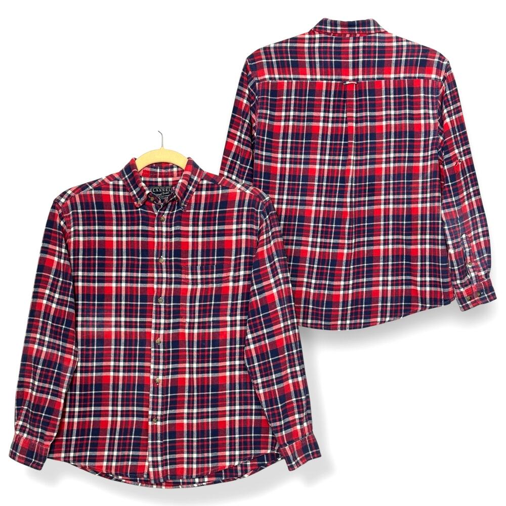 Vintage Cactus Plaid Flannel Shirt Men L Workwear Grunge
